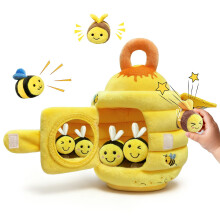 Jouets Bébé wahaczon - Doux Rayons avec 5 Abeilles Sensorielles Crinkle, Rattle, Squeaker, Miroir