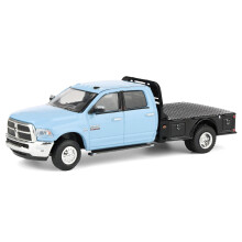Greenlight 1/64 2018 Ram 3500 Dually Flatbed Truck, Robins Egg Blue, Dually Drivers Series 16 46160-C
