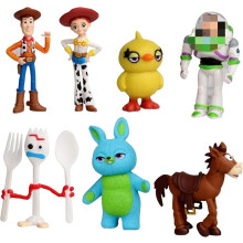 Actiefiguren Speelgoed Set, 3-7 cm Hoog met Woody, Buzz en Jessie, Toy Anime Figuren (7 Pack)