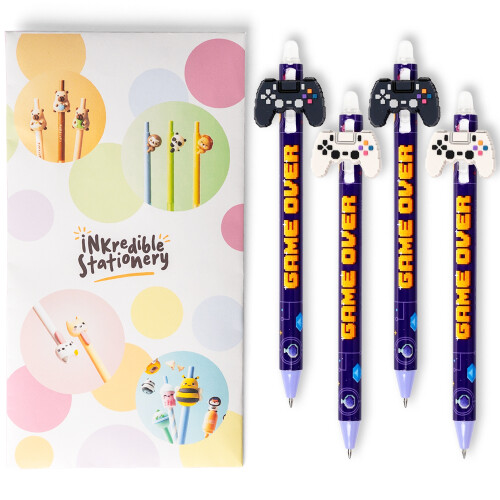 Puckator Inkredible Erasable Pen Game Controller Clicker Pens Pack of 4