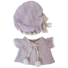 niannyyhouse 20 cm Pluche Poppenkleding Pyjama Kostuum Hoed Jurk 8 inch Pop Accessoires (Roze-Paars)