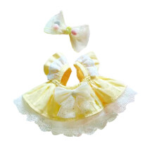 niannyyhouse 20cm Plüschpuppen Kleidung Lockeres Einfarbiges Kleid Zubehör (Gelb)