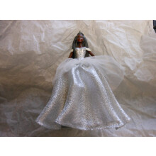 Hallmark Keepsake Plastic Christmas Ornament 2021, Black Holiday Barbie Doll