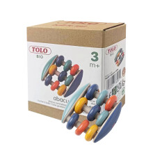 Tolo Hochets en Bois pour Bébé 3+ Mois | Hochets Abacus Coloré | Jouet Sensoriel de Dentition