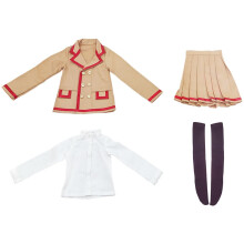 niannyyhouse 1/3 1/4 BJD Poppenkleding Khaki Jas Witte Shirt Plissé Rok Sokken School Uniform Outfit