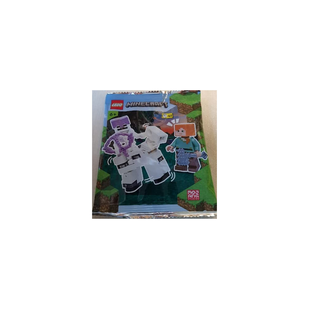 Lego Minecraft: Alex Minifigure With Skeleton And Skeleton Horse Mini Set