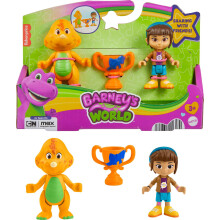 Fisher-Price Barneys World Juguete de Preescolar Mel y Billy Dino Set de Figuras de 3 Piezas