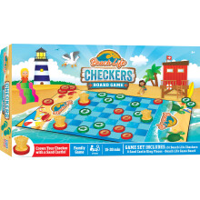MasterPieces Beach Life Dame - Lustiges Strandspiel für Kinder & Erwachsene, mit Sandburg-Königstücken, ab 6 Jahren