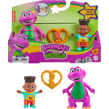 Fisher-Price Mundo de Barney Juguete Prescolar Set de Figuras de 3 Piezas David y Barney