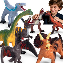 BotZilla 7 Pièces Jumbo Jouets Dinosaure Grand Jouet Dinosaure Réaliste pour Enfants 3-5 - Cadeaux Parfaits Dinosaure