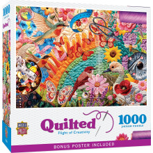 MasterPieces 1000 Piece Jigsaw Puzzle for Adults - Flight of Creativity - Whimsical Quilting Retreat - 19.25"x26.75"