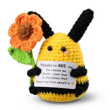 Regali di Ringraziamento per Donne, Mini Ape Positiva Crochet - Regalo di Compleanno per Insegnante, Amico, Capo, Infermiere
