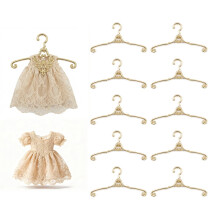 10 Stuks Mini Metalen Kledinghangers voor Poppenhuis, 2,5" Pop Kleding Hangers Accessoires