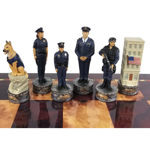 Police vs Firefighter First Responders Chess Men Set - NO Board