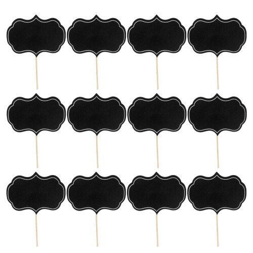 Cake Toppers Cocktail Decorations Cupcake Drink-Black 12 Sticks