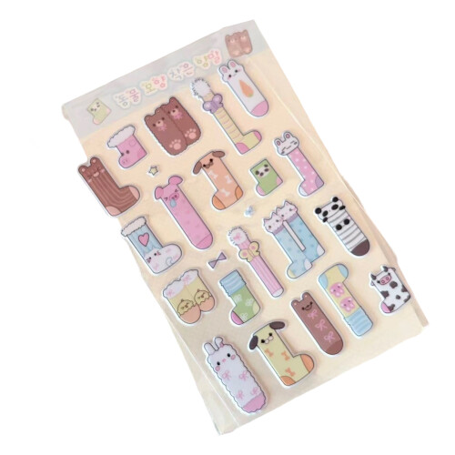 Cartoon Foam Sticker for Scrapbooking Journal Planner-sock