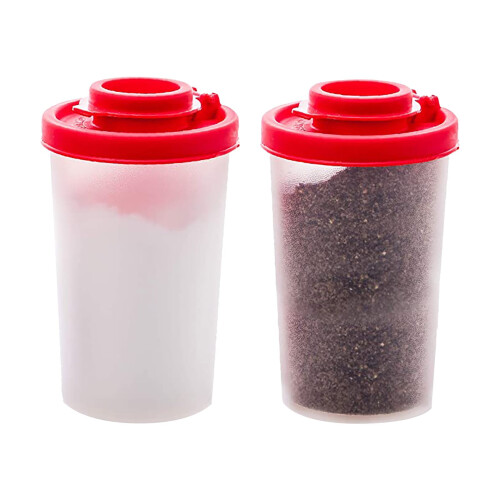 Set de 2 solnițe și pipernițe, plastic transparent, 10,5 2