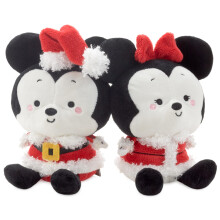 Hallmark Better Together Disney Mickey en Minnie Feestdagen Magnetische Pluche, Set van 2