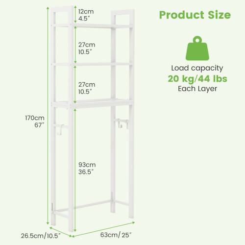 Organizer da WC a 3 livelli in metallo 2