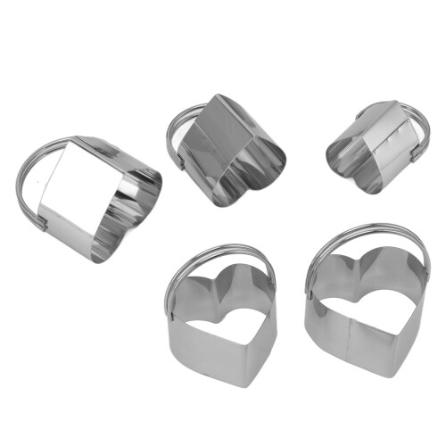 5-Piece Heart Cookie Cutter Set Stainless Steel 1