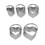 5-Piece Heart Cookie Cutter Set Stainless Steel 3