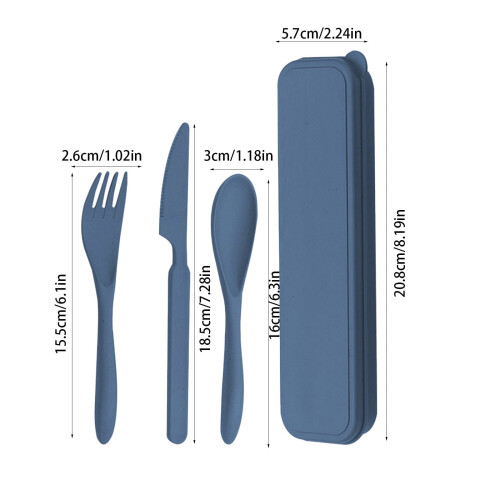 Ensemble de couverts en acier inoxydable bleu – 1 pièce 2