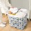 Cotton Linen Foldable Laundry Basket with Drawstring – 2