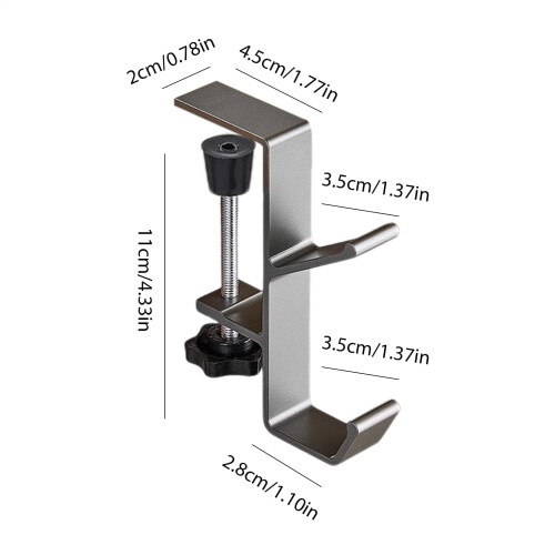 Adjustable Desk Edge Hook for Bags and Headphones 1