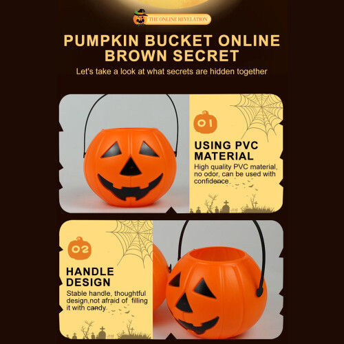 Halloween candy bucket plastic pumpkin orange 1 piece 2