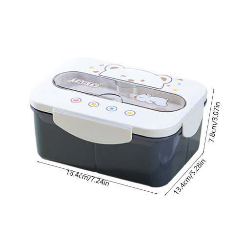 Microwave-Safe Plastic Lunch Box 7.24 x 5.28 x 3.07 in 2