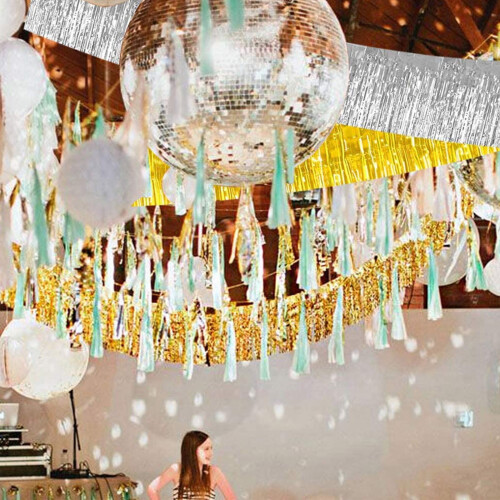 Champagne Foil Fringe Garland – Reusable Decor 2