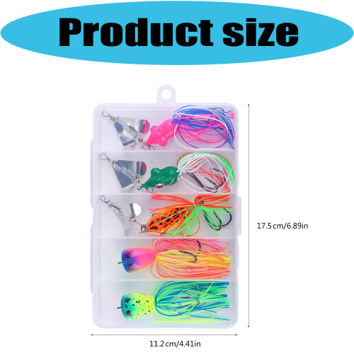 5Pcs Crankbaits Fishing Lure Rotating Frogs Lures Spinner Baits 2