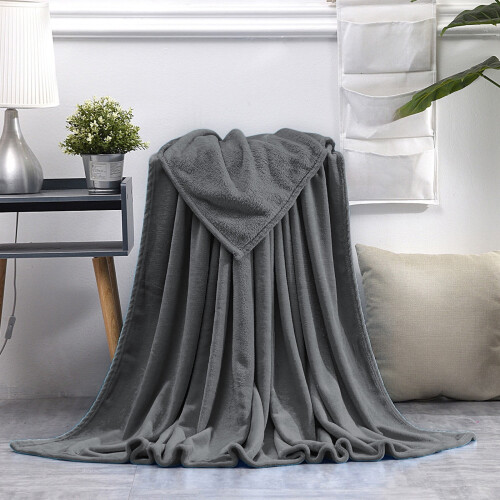 Fleece tæppe mørkegrå 137 x 102 cm 1