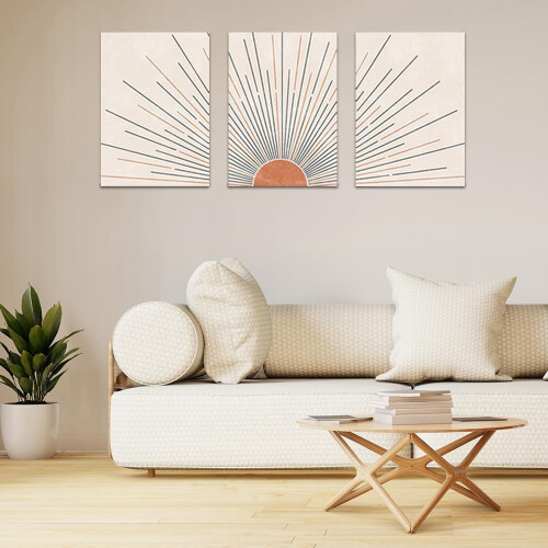 Conjunto de 3 pôsteres abstratos em estilo boho para parede – 30x40cm (12x16 polegadas) 1