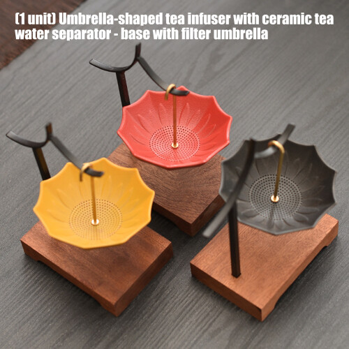 Decorative Umbrella Tea Infuser Tea Strainer Perfect For-Black 2