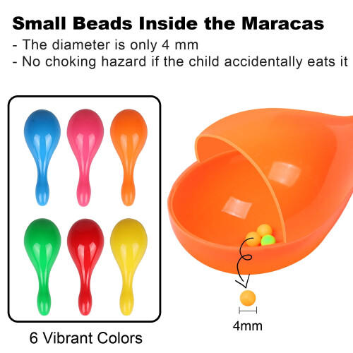 Μουσικό Όργανο Neon Maracas 12 Τεμάχια 6 Ίντσες 6 Χρώματα 2