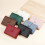 Women Small Compact Wallets Pu Leather Clutch Purses Card-Black 5