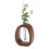 Bloemenvaas van walnotenhout en glas 4