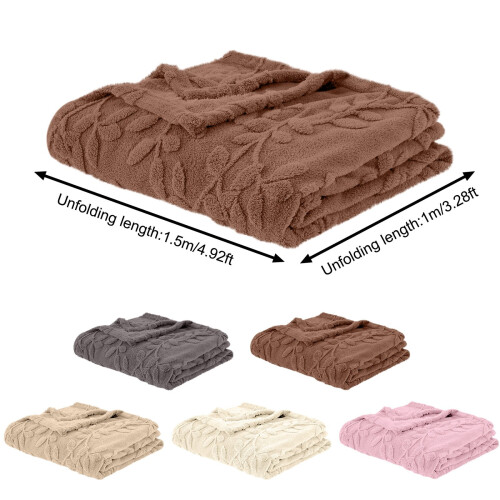 Fleece Throw Blanket Brown 100 x 150 cm 2