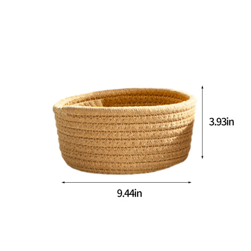 Round woven storage basket cotton rope 1 piece 1