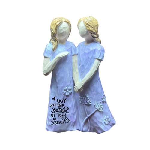 Freundschaftsskulptur eines hellvioletten Weidenbaums, Kunstharz, 14,5 cm 1