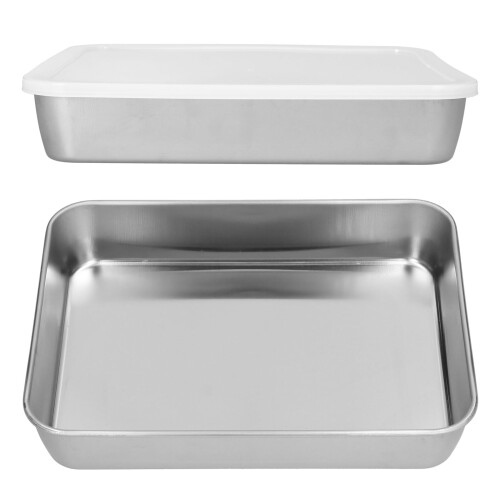 Edelstahl-Backblech mit Deckel, 5 cm tief 1