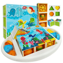 Simba Abc Magic Cube Educational Puzzle For Kids | 3D Jigsaw Puzzle Sea Animal Printed Blocks With Activity Games | Storage Space And For Boys, Girls,