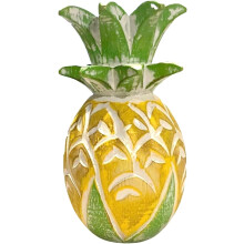 The Bridge Collection Wooden Pineapple Figurine - Carved Wood Pineapple Tabletop Decor - Pineapple Figure for Beach, Coastal, Tropical Decor