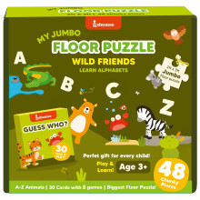 Shumee Educational Giant Floor Puzzle Game With 48 Pieces & 30 Cards | (3-7 Years) | Cognitive Learning & Hand Eye Coordination Toy | Jigsaw Puzzles F