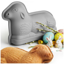 Kuketo | Silicone Easter Lamb Baking Mold Grey – Lamb Cake Mold for Easter – Non-Stick & Heat Resistant for Cakes