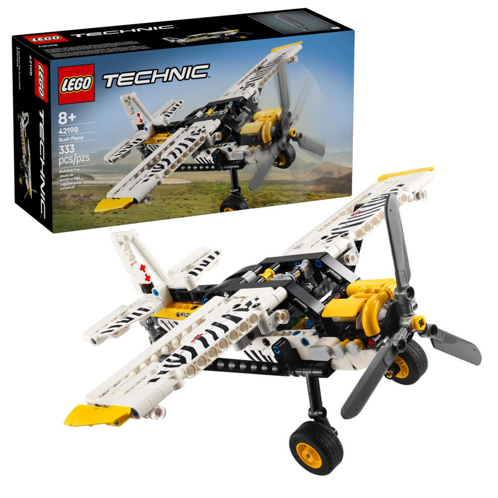 Lego Technic Bush Plane Toy - Buildable Airplane Toy For Kids, Boys And Girls, Ages 8+ - Model Airplane Gift With Spinning Propeller, 4-Cylinder Pisto