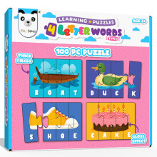 Play Panda 4-Buchstaben-Wortpuzzle Für Kinder 4+ | 100 Teile Rechtschreibspiel - 30 Spaß-Jigsaw-Puzzles