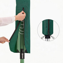 Clothesline protective cover, waterproof clothesline cover with zipper, 16*16*165CM, windproof, green