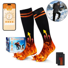 Heated socks 5000mAh, Heated socks with large heating area, 70C, 4 heat settings & app control, Long battery life